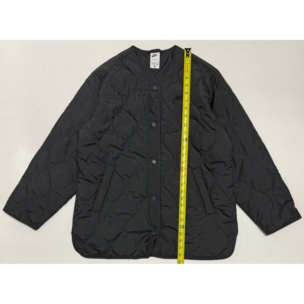 Nike Therma-FIT Quilted Liner Jacket Black Womens Medium Onion‎ Quilt Snap Front